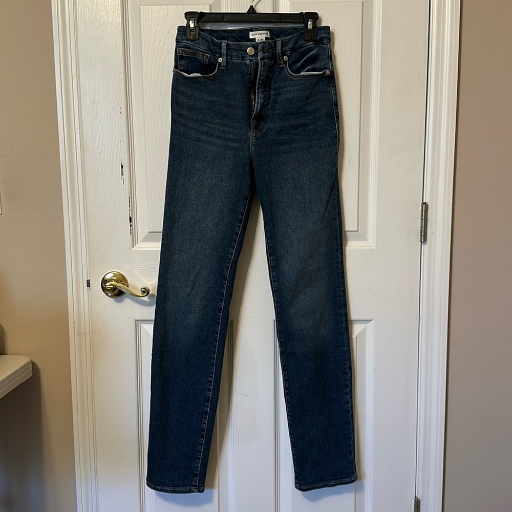 Good American GOOD CLASSIC SLIM STRAIGHT JEANS INDIGO582 Size 6 / 28